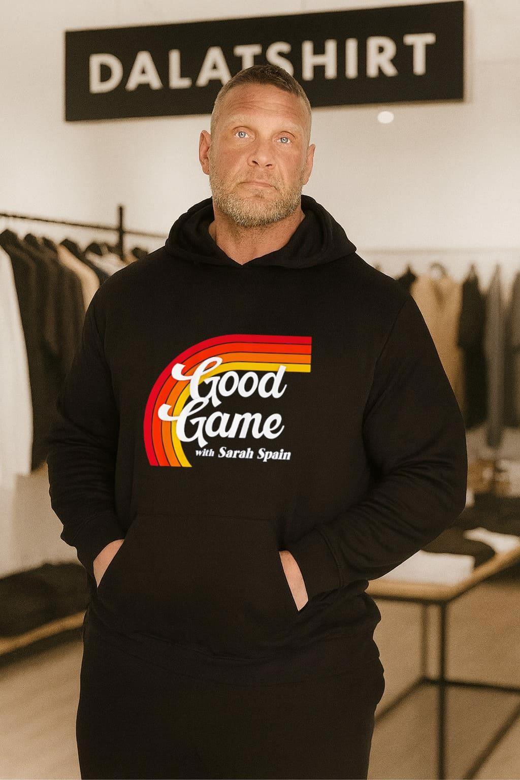Good Game with Sarah Spain Retro Rainbow Sunset Podcast shirt