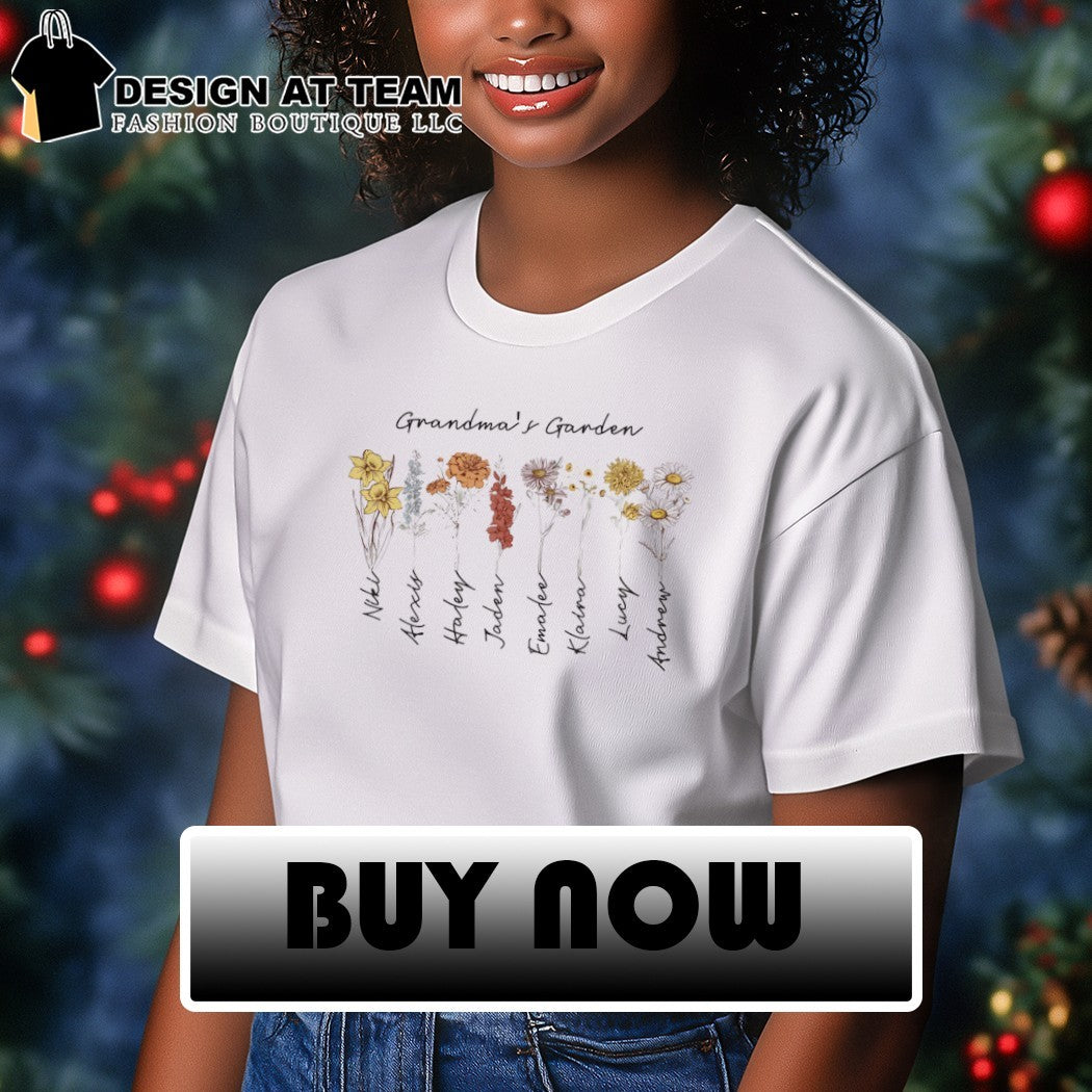 Grandma’s garden birth flower love grows here shirt