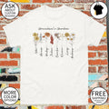 Grandma’s garden birth flower love grows here shirt