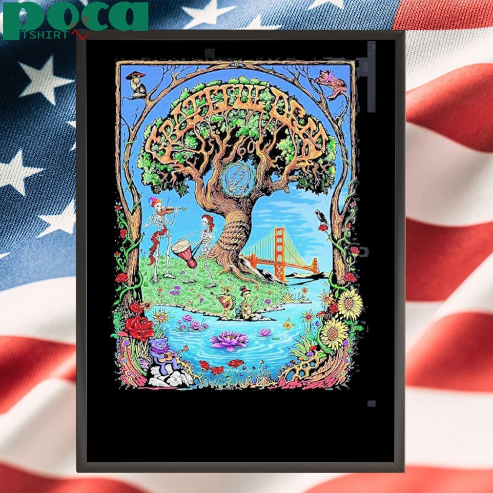 Grateful Dead 60 Years Of Dead Celebration 2025 The Old Oak Tree Art Unisex T-Shirt