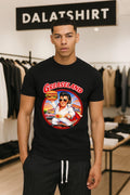 Greaseland Elvis Holding Burger Diner Eats Vintage Car shirt
