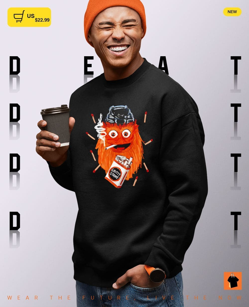 Gritty smoking Gritty Strike Philadelphia Flyers Hockey mascot 2026 shirt