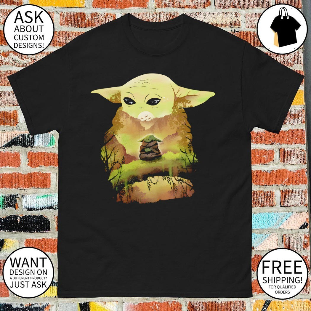 Grogu Deep in Thought meme shirt