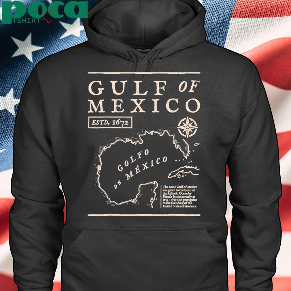 Gulf Of Mexico 1672 Historic Map Retro Gulfo Men Women Kids T Shirt
