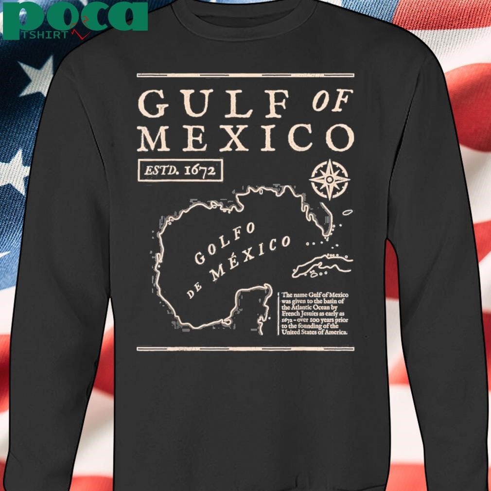 Gulf Of Mexico 1672 Historic Map Retro Gulfo Men Women Kids T Shirt