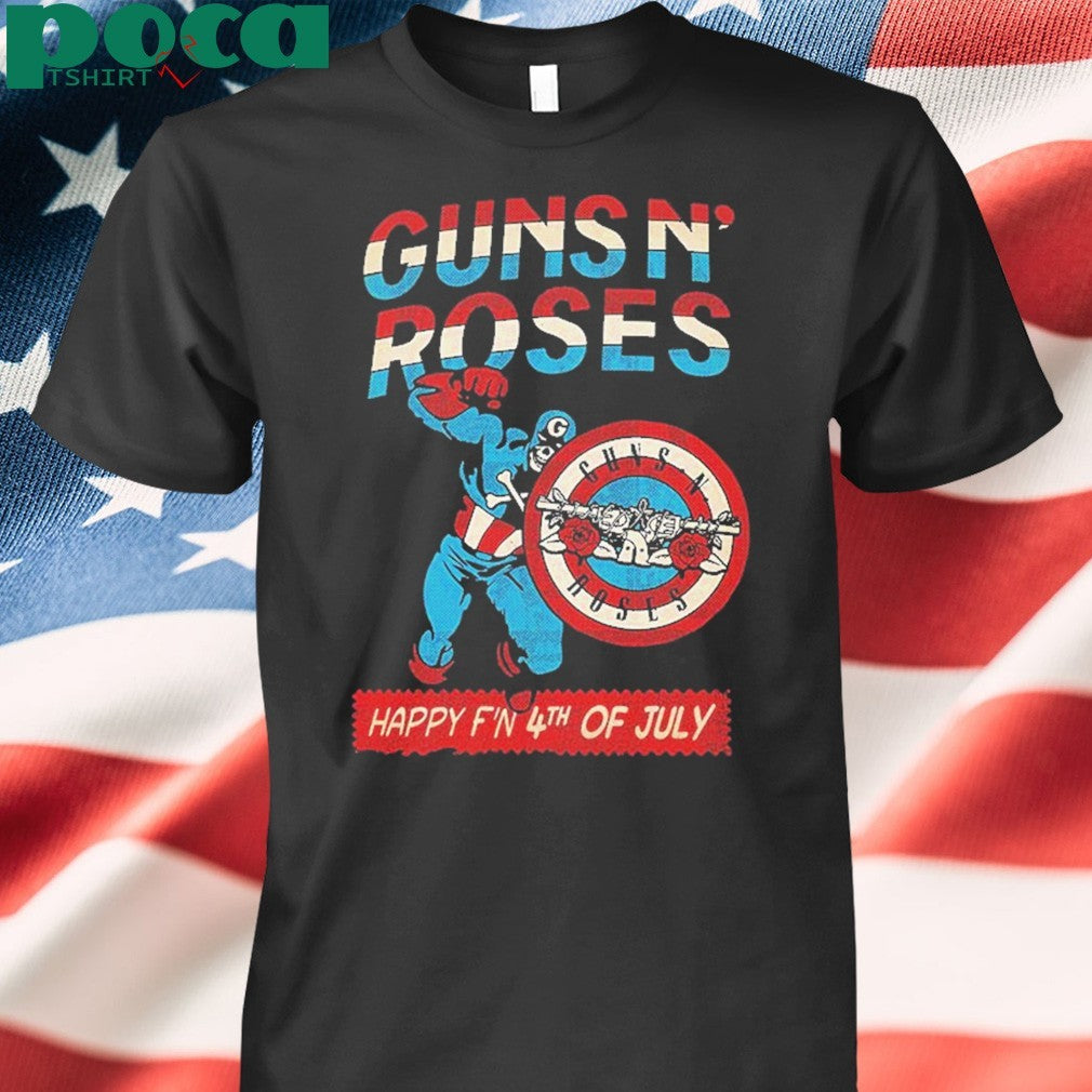 Gun N Roses Happy 4th Of July Two Sided Unisex T-Shirt