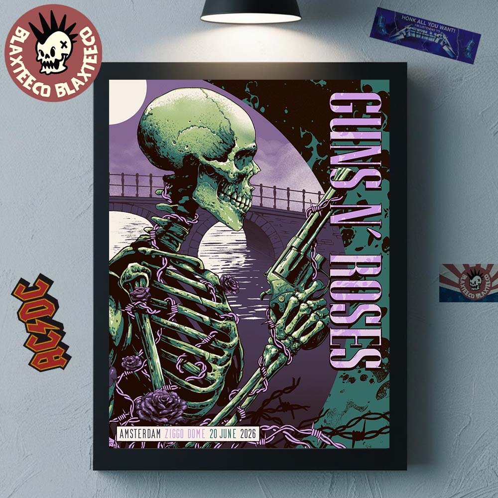 Guns N Roses Amsterdam Netherlands 2026 Night 2 Event Poster At Ziggo Dome On 20 June 2026 Home Decor Poster Canvas