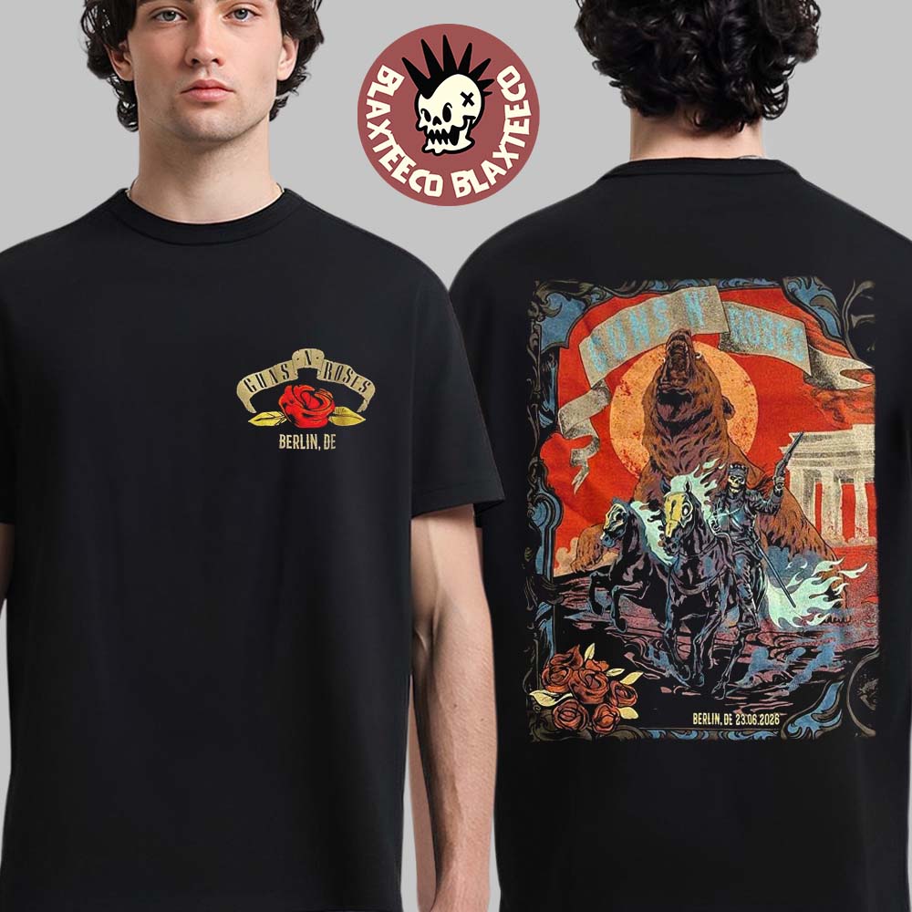 Guns N Roses Berlin Germany 2026 Night 1 Exclusive Merch Tee At Uber Arena On 23 June 2026 Two Sided T-Shirt