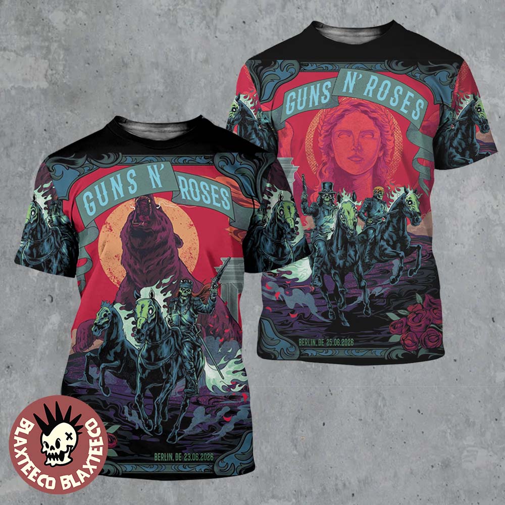 Guns N Roses Berlin Germany Night 1 And 2 Combined Set Venue Poster At Uber Arena On 23 And 25 June 2026 2 Sided All Over Print Shirt