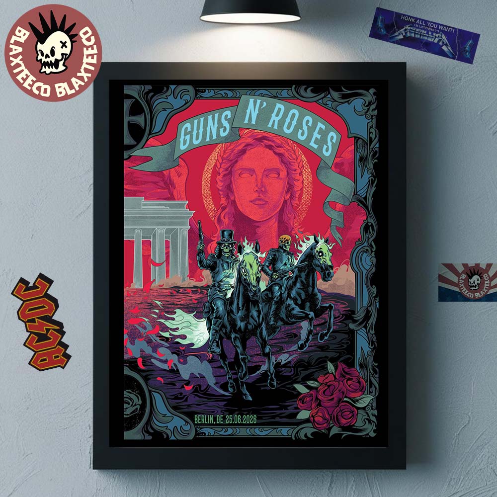 Guns N Roses Berlin Germany Night 2 Venue Poster At Uber Arena On 25 June 2026 Home Decor Poster Canvas