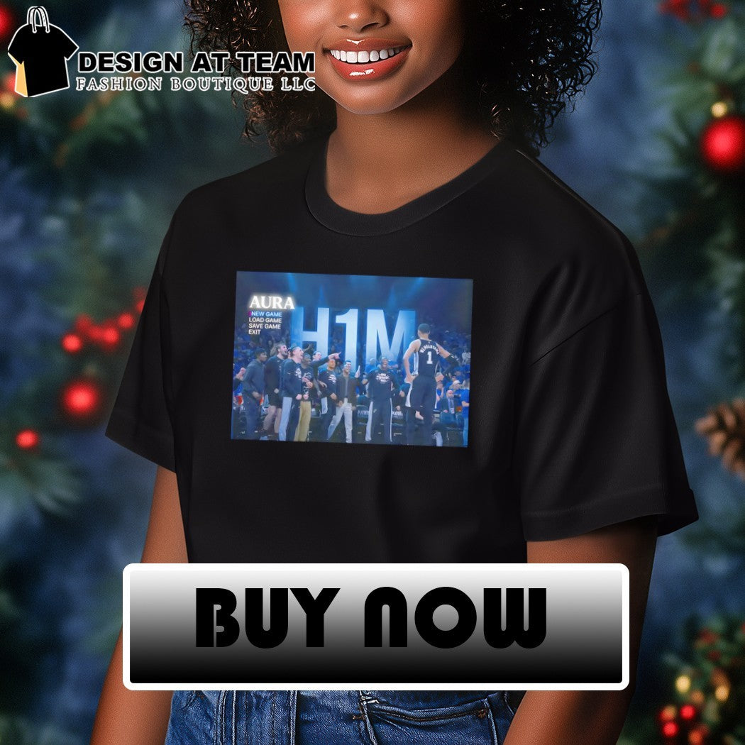 H1M Aura new game load game save game exit Wemby San Antonio Spurs Basketball NBA 2026 shirt