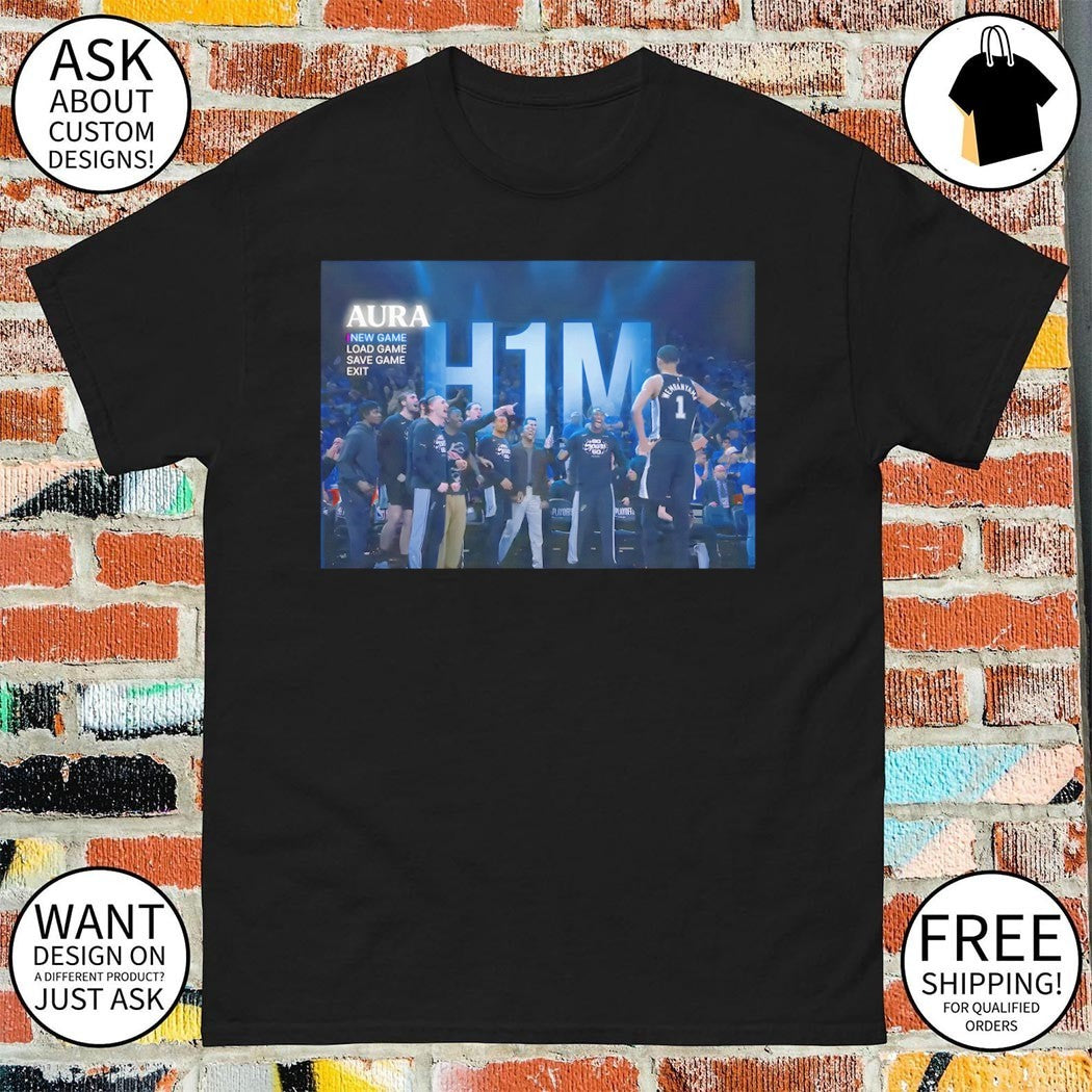 H1M Aura new game load game save game exit Wemby San Antonio Spurs Basketball NBA 2026 shirt