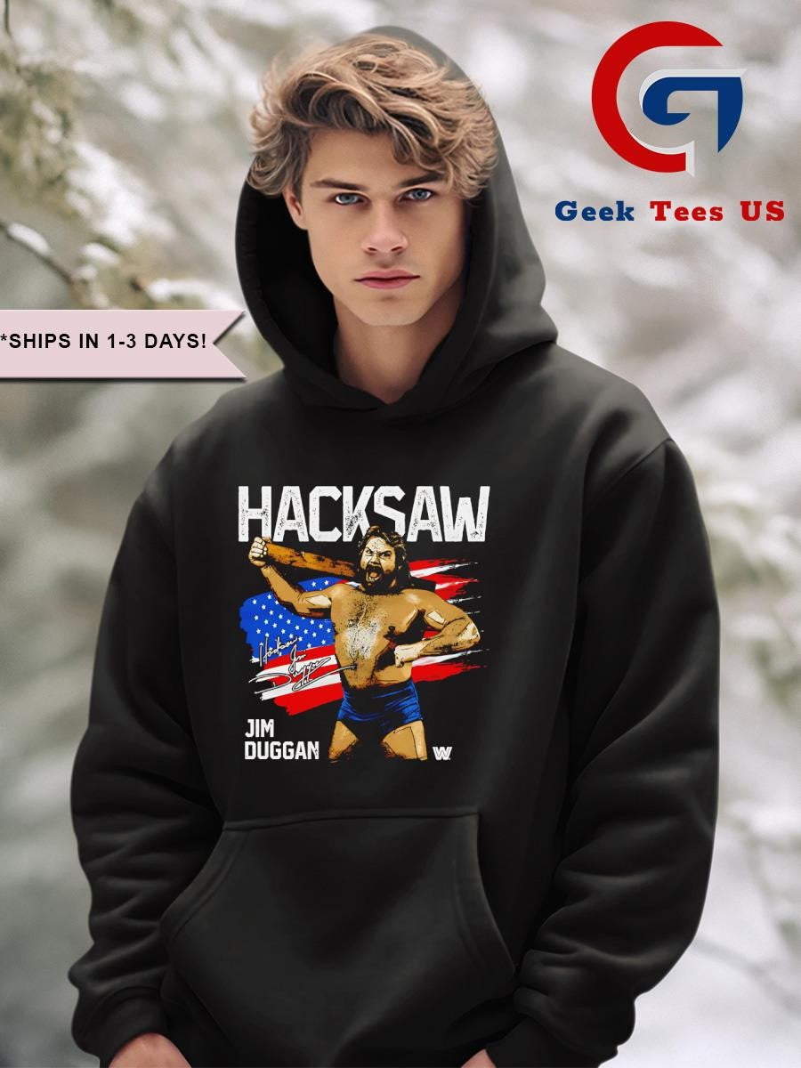 Hacksaw Jim Duggen American flag signature shirt