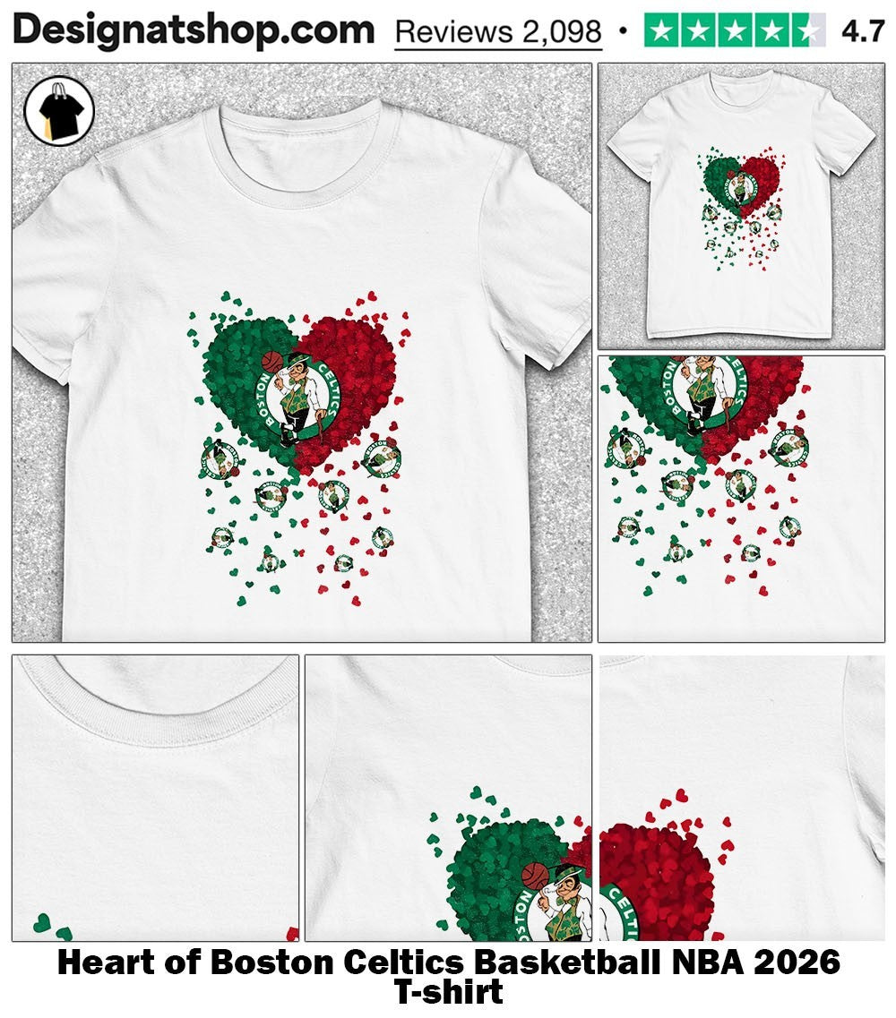 Heart of Boston Celtics Basketball NBA 2026 shirt