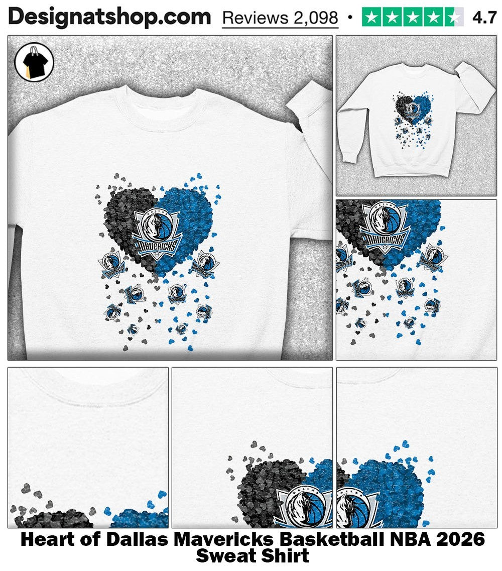 Heart of Dallas Mavericks Basketball NBA 2026 shirt