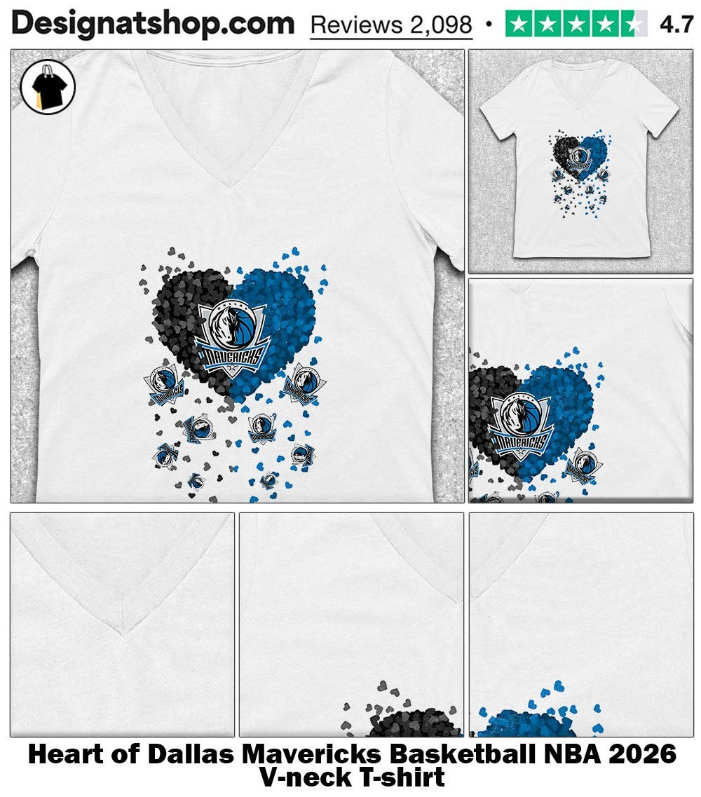 Heart of Dallas Mavericks Basketball NBA 2026 shirt
