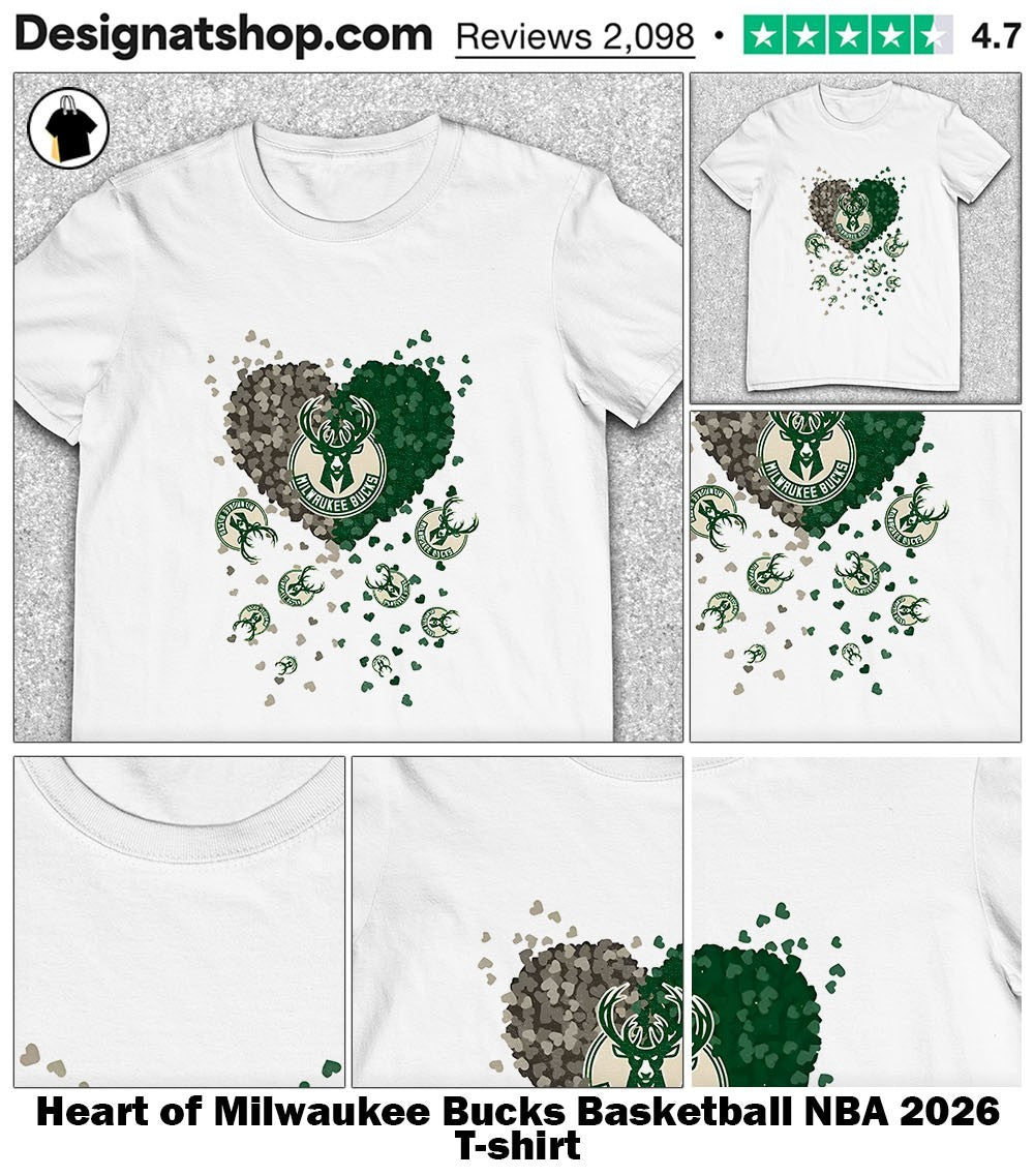 Heart of Milwaukee Bucks Basketball NBA 2026 shirt