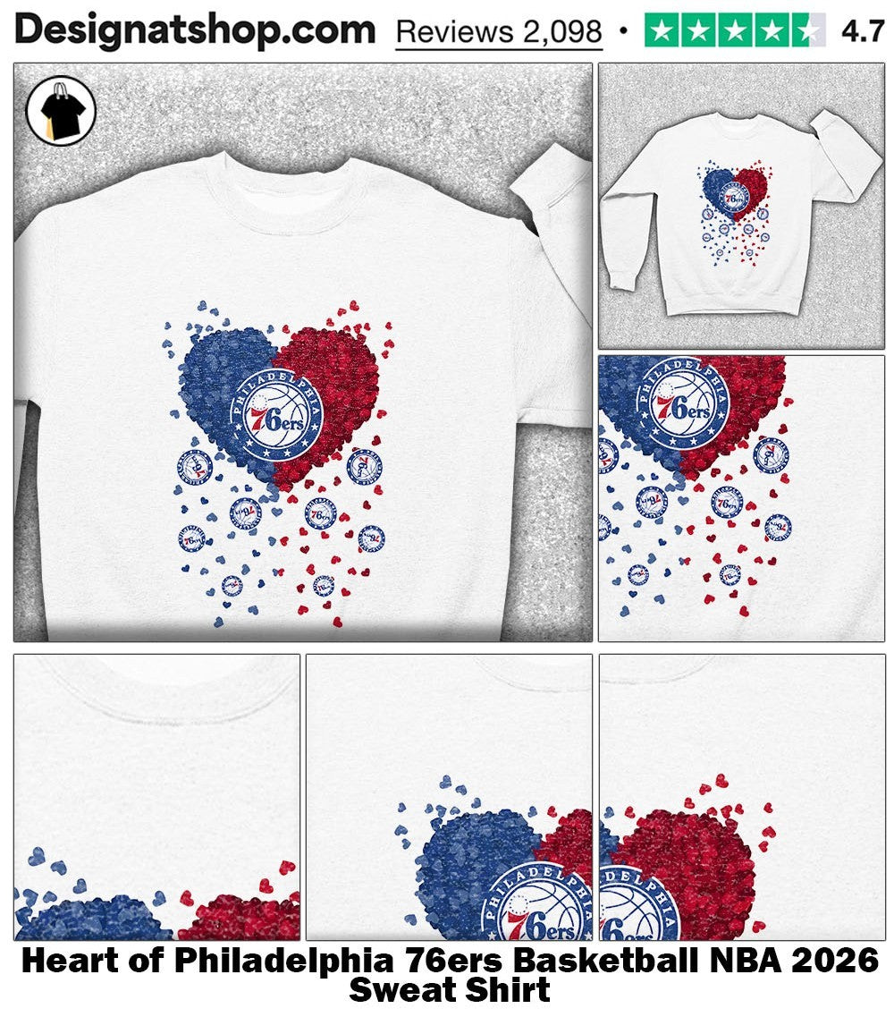 Heart of Philadelphia 76ers Basketball NBA 2026 shirt