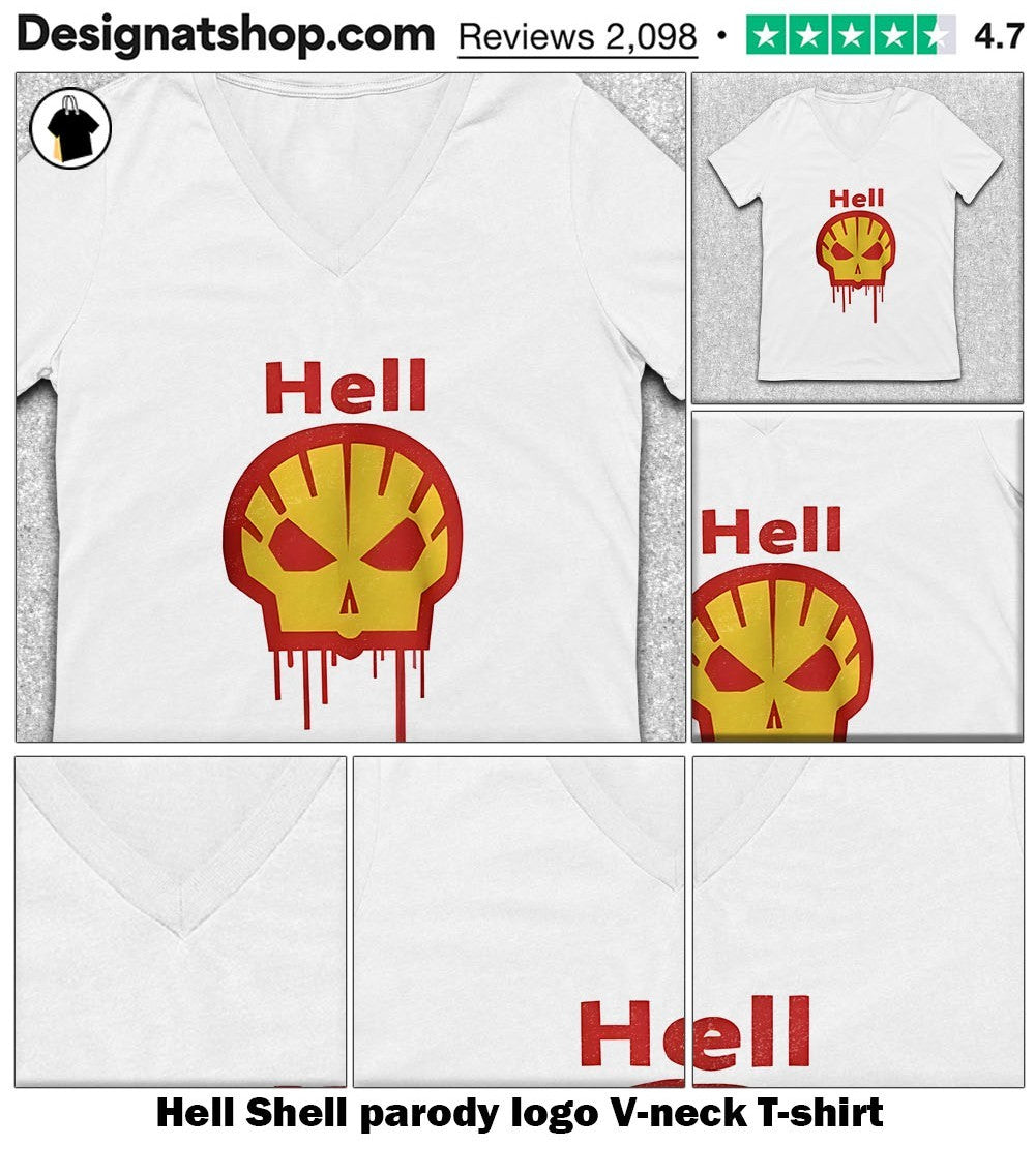 Hell Shell parody logo shirt