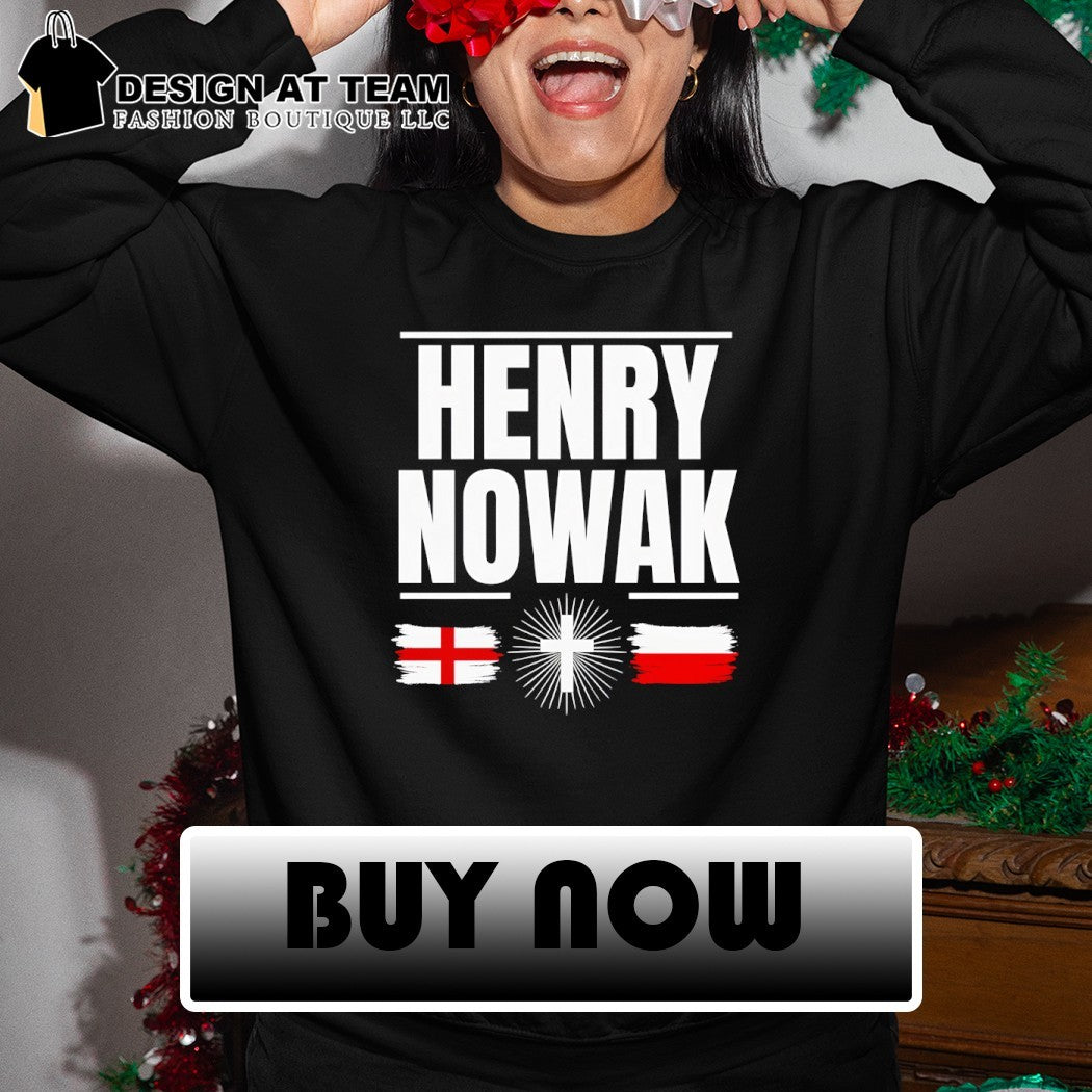 Henry Nowak England and Poland flags Christian Cross shirt