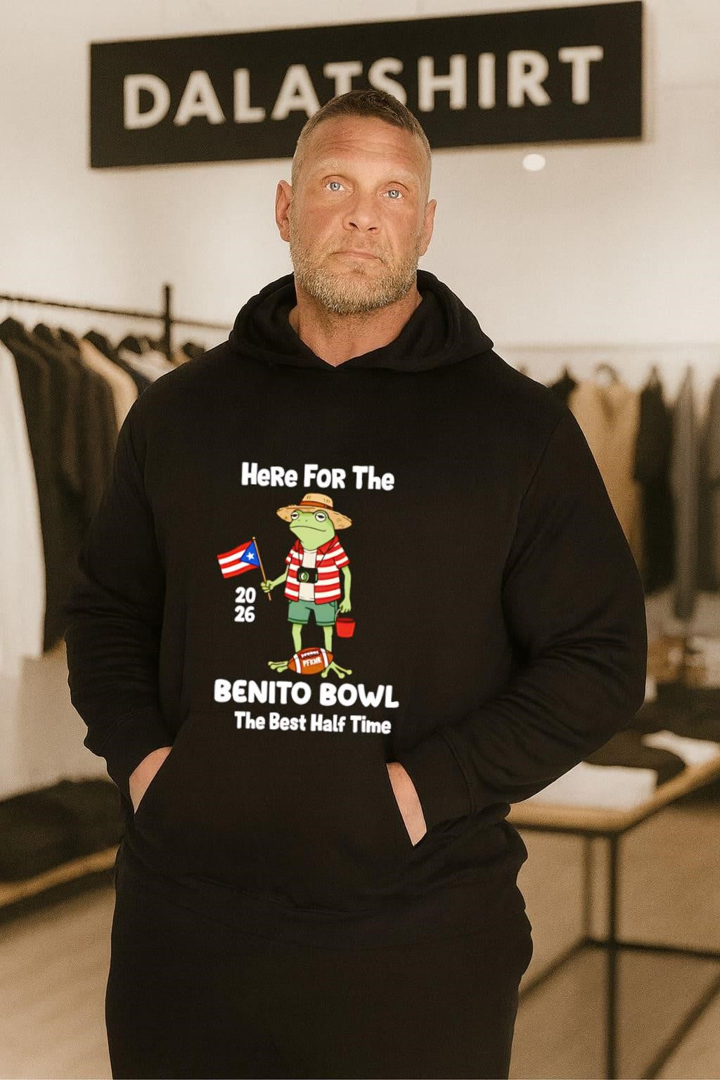 Here For The 2026 Benito Bowl Frog Flag Football Graphic shirt
