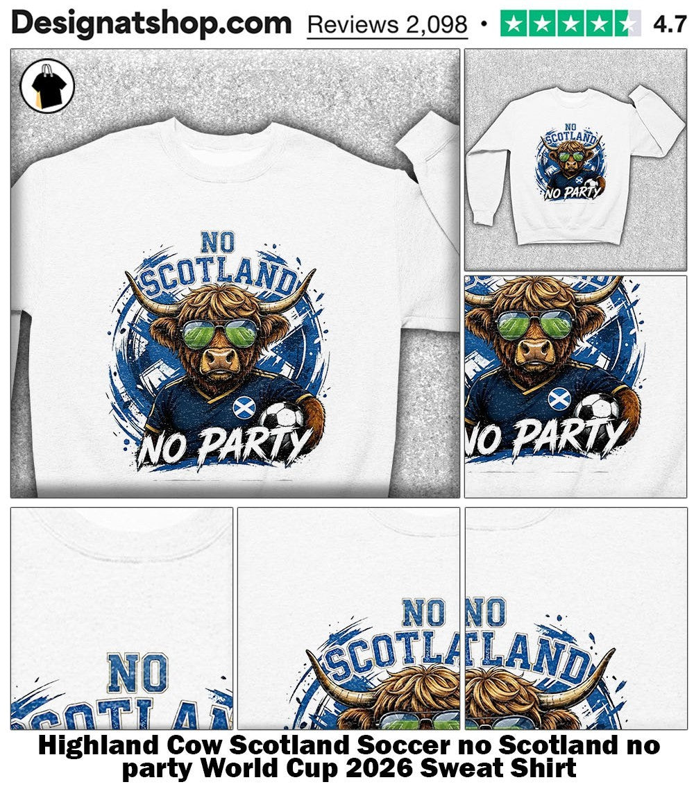 Highland Cow Scotland Soccer no Scotland no party World Cup 2026 shirt