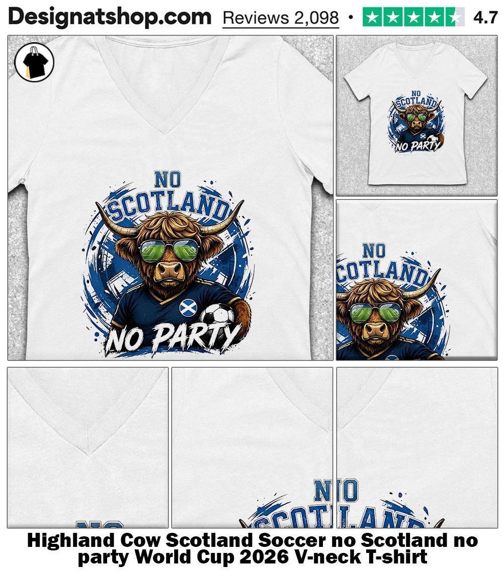 Highland Cow Scotland Soccer no Scotland no party World Cup 2026 shirt