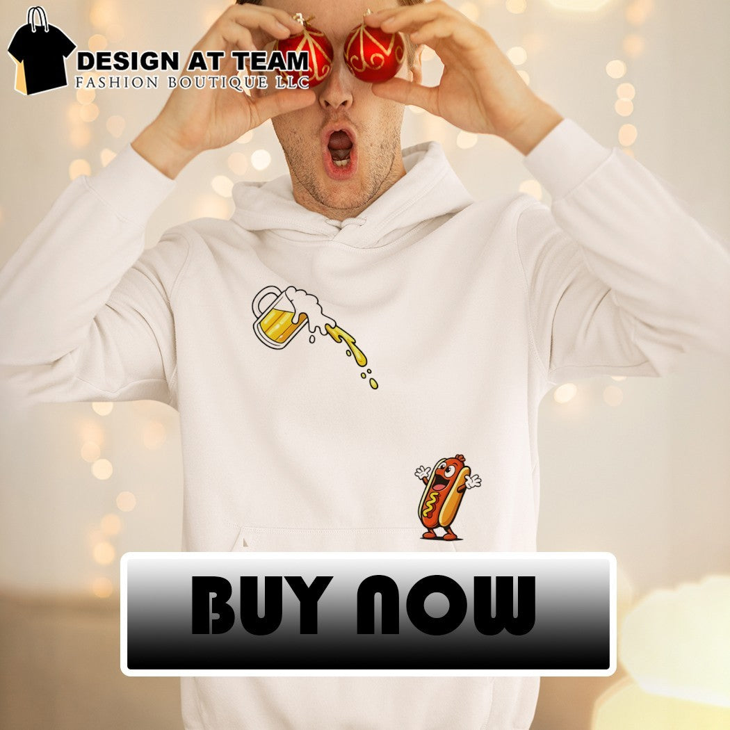 Hotdog Beer chug American flag 4th of July shirt