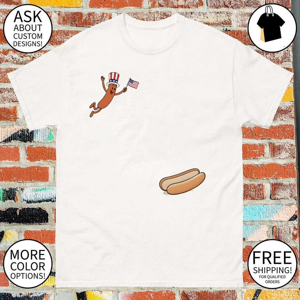 Hotdog Uncle Sam fly Freedom American flag 4th of July 2026 shirt