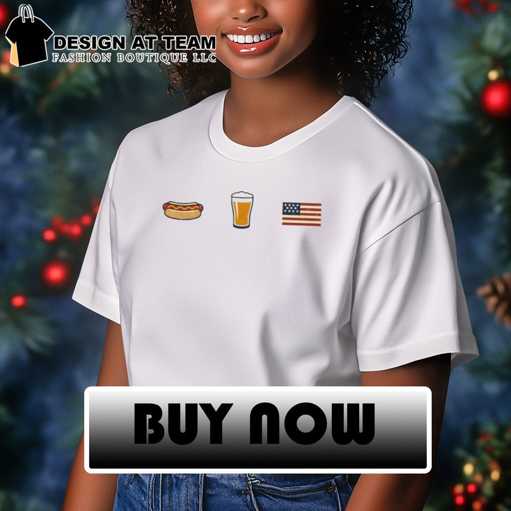 Hotdog beer American flag all I need America 4th of July 2026 shirt