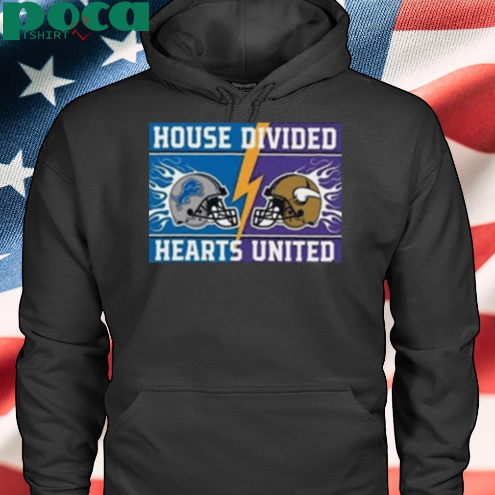 House Divided Detroit Lions Vs Minnesota Vikings Hearts United Shirt