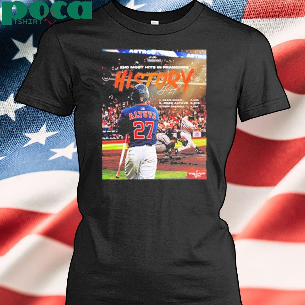 Houston Astros Congrats Jose Altuve 2nd Most Hits In Franchise History Made Unisex T-Shirt