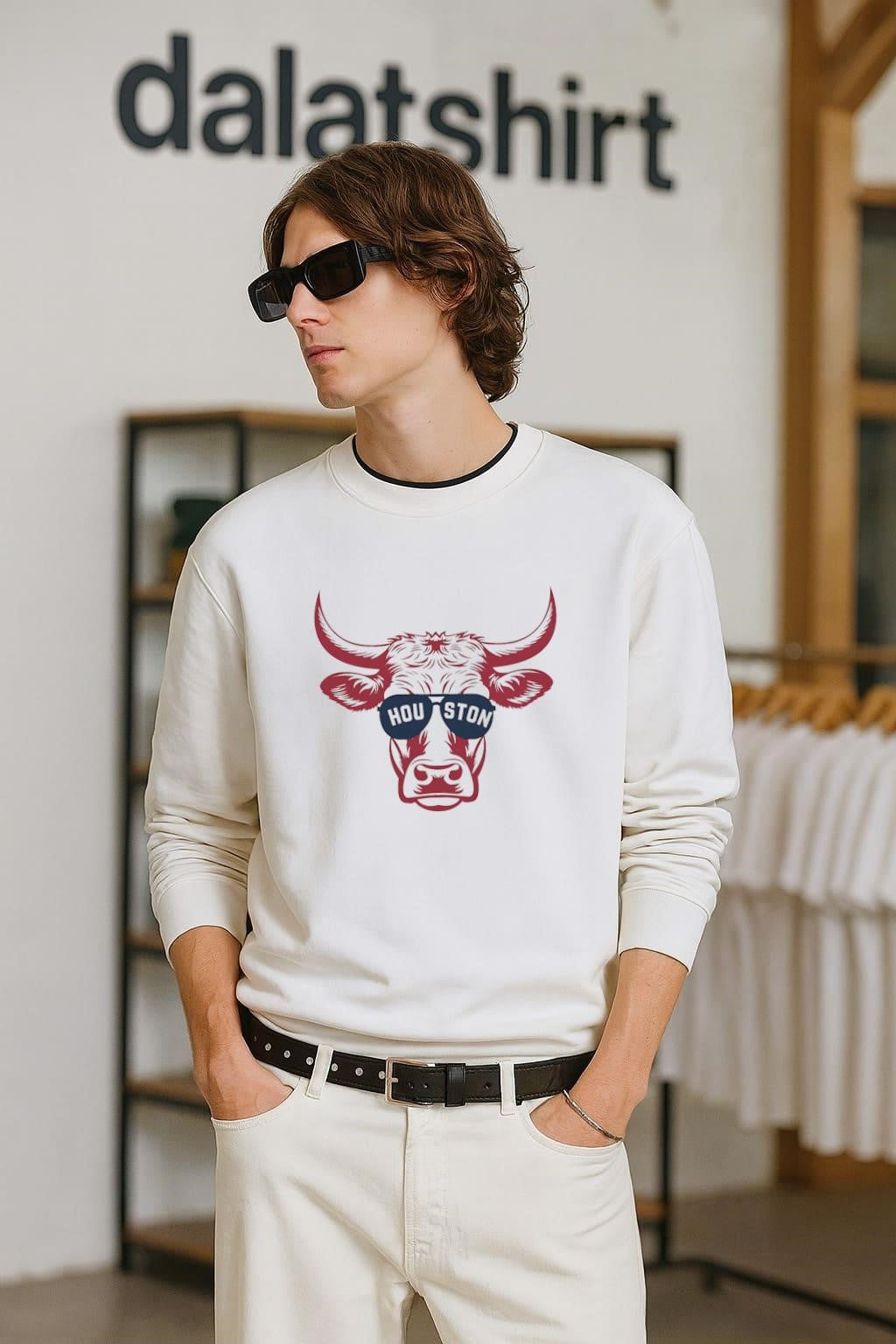Houston Sunglasses Longhorn Bull Head shirt