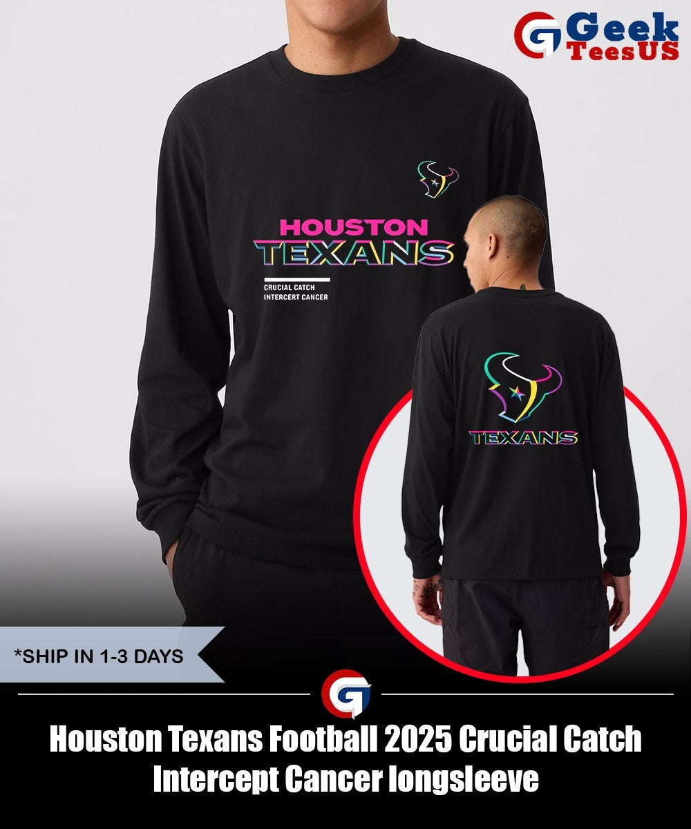 Houston Texans Football 2025 Crucial Catch Intercept Cancer shirt