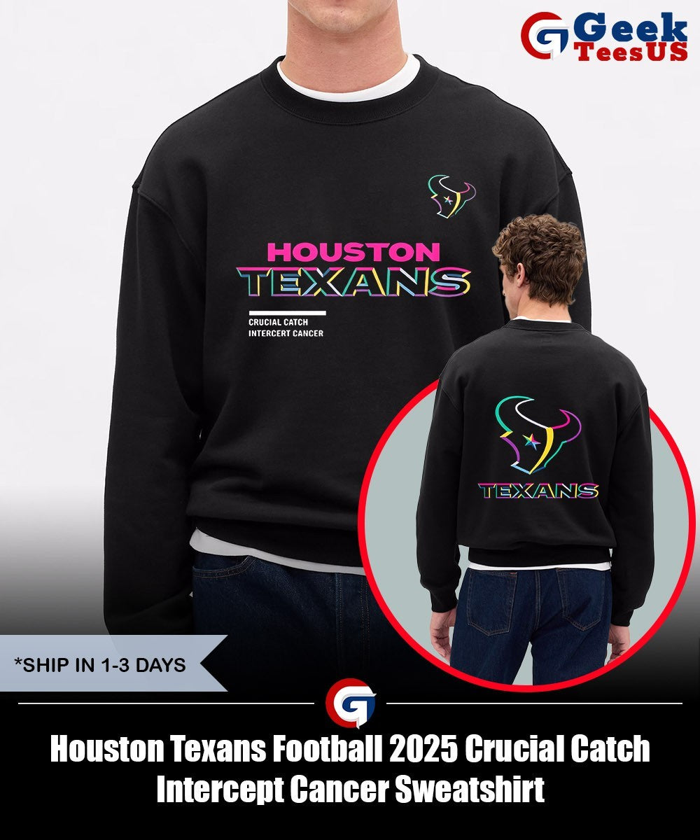 Houston Texans Football 2025 Crucial Catch Intercept Cancer shirt