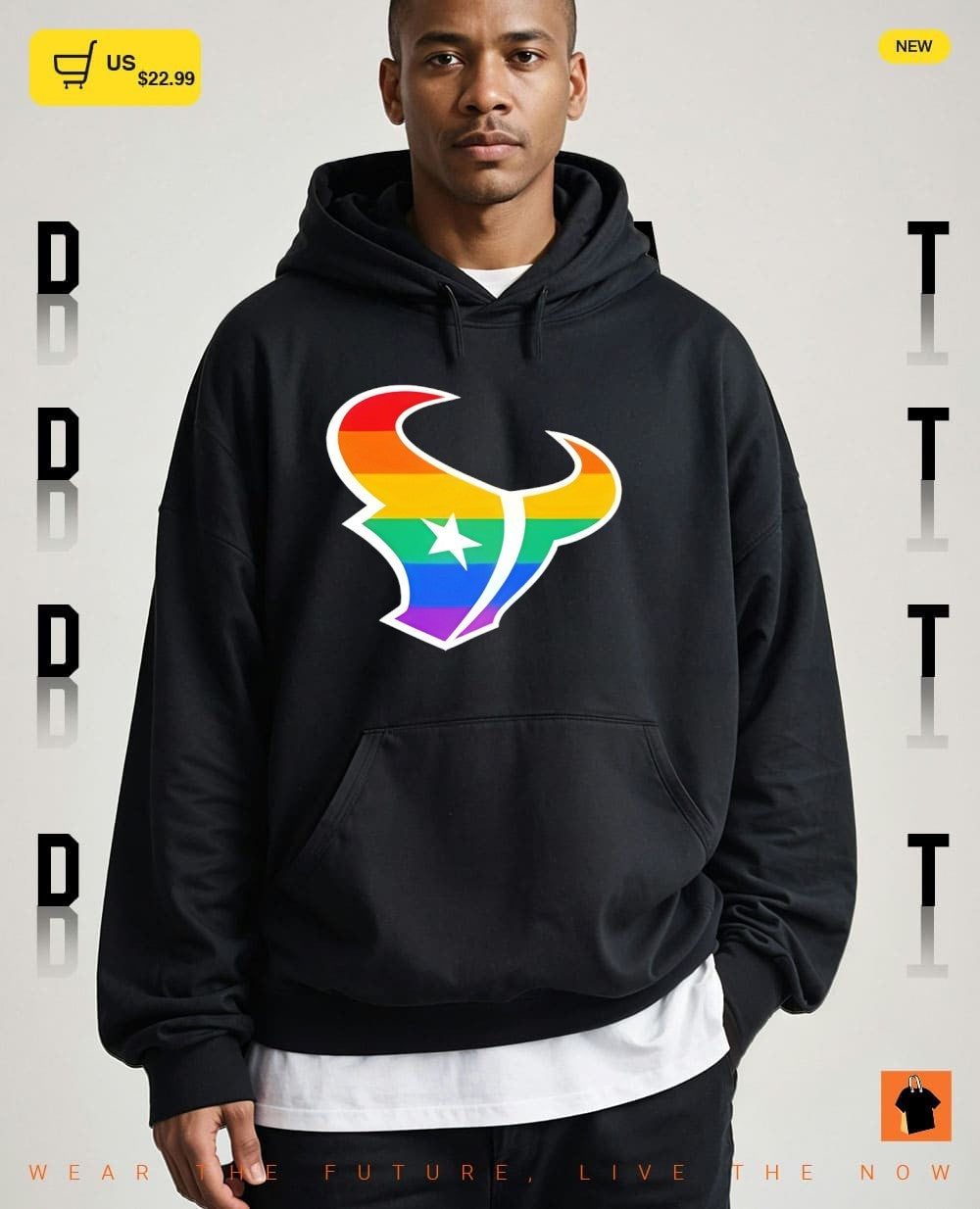 Houston Texans pride bull logo symbol apparel colorful team mascot football shirt