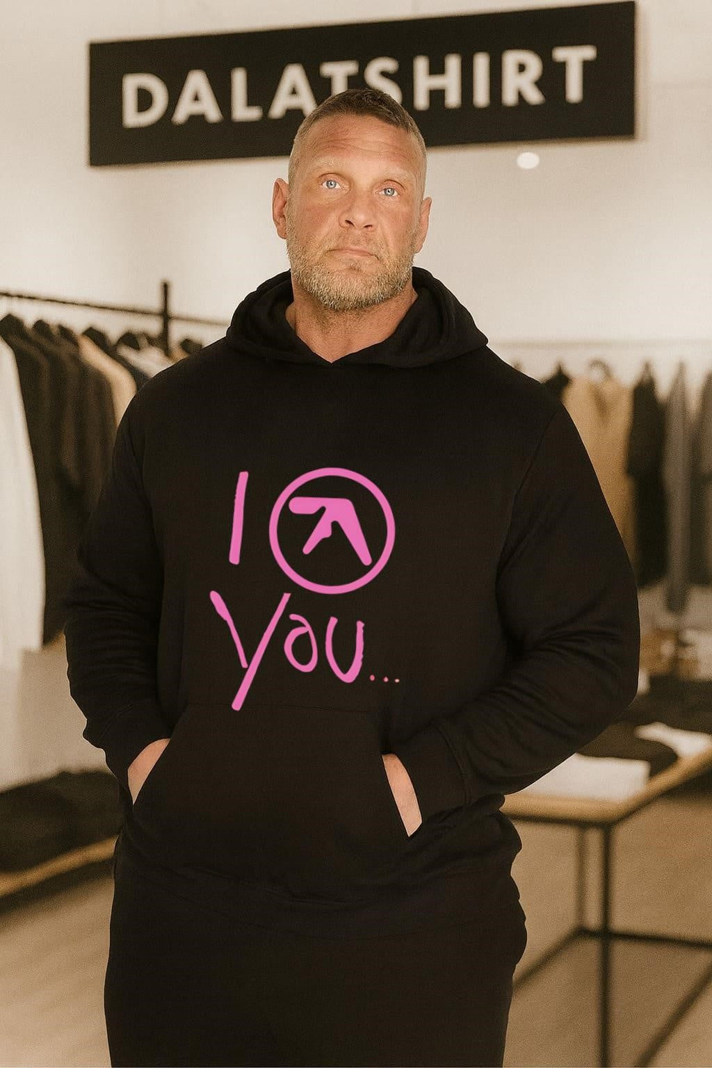 I Aphex Twin Logo You Pink Hand Written Graphic shirt