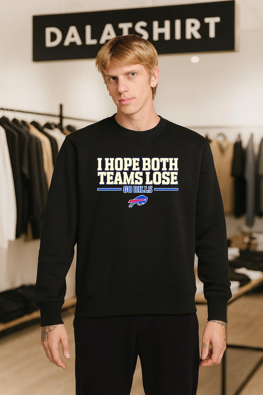 I Hope Both Teams Lose Go Bills Football Team Logo shirt