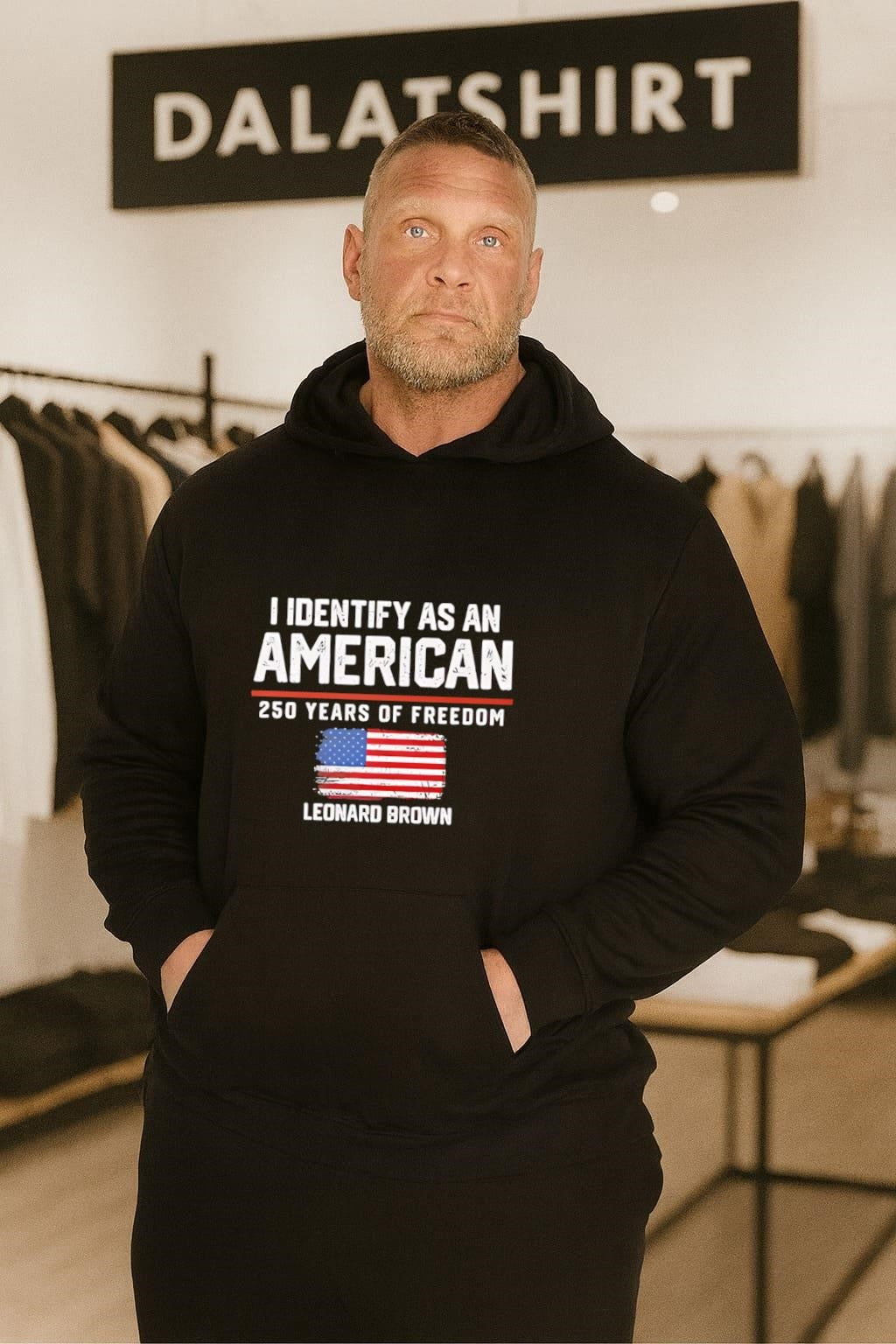 I Identify As An American 250 Years Of Freedom Leonard Brown Flag shirt