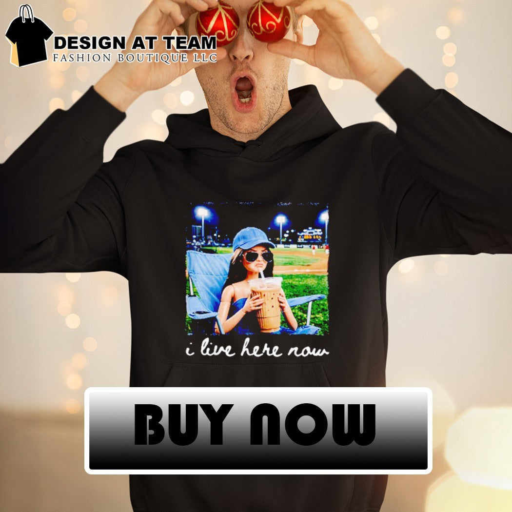 I Live Here Now Funny Ballfield Baseball Girl Softball Meme shirt