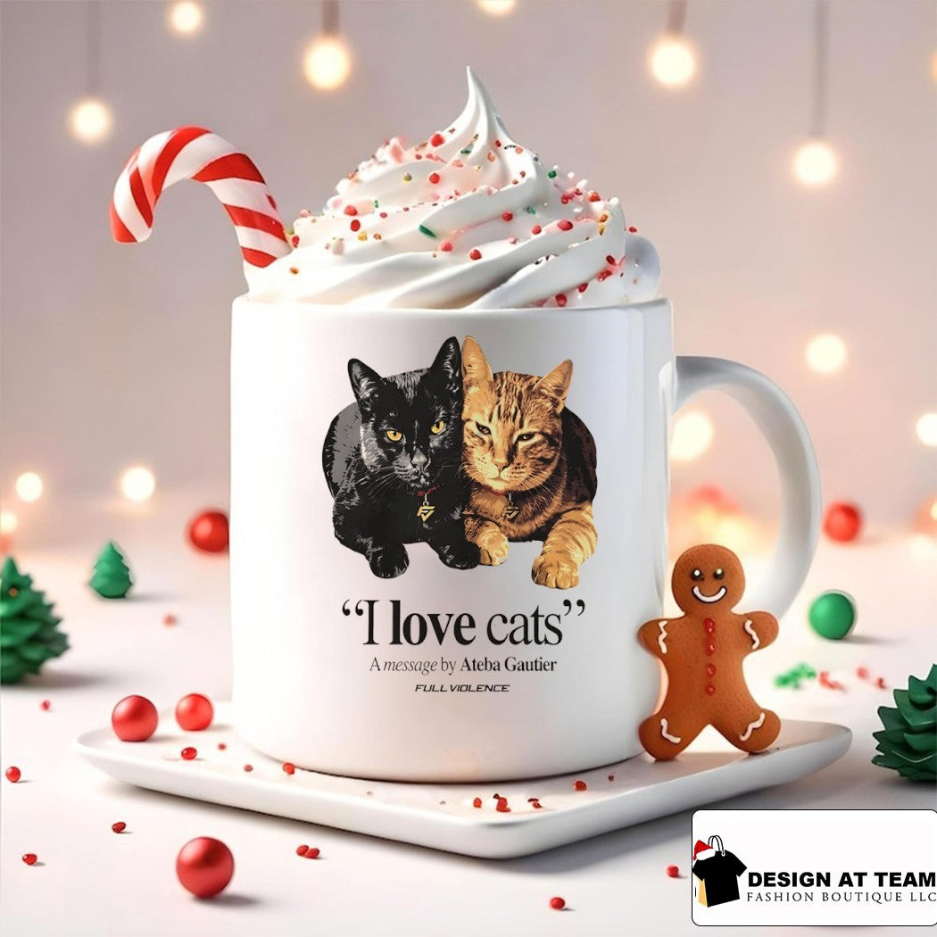 I Love Cats A message by Ateba Gautier shirt