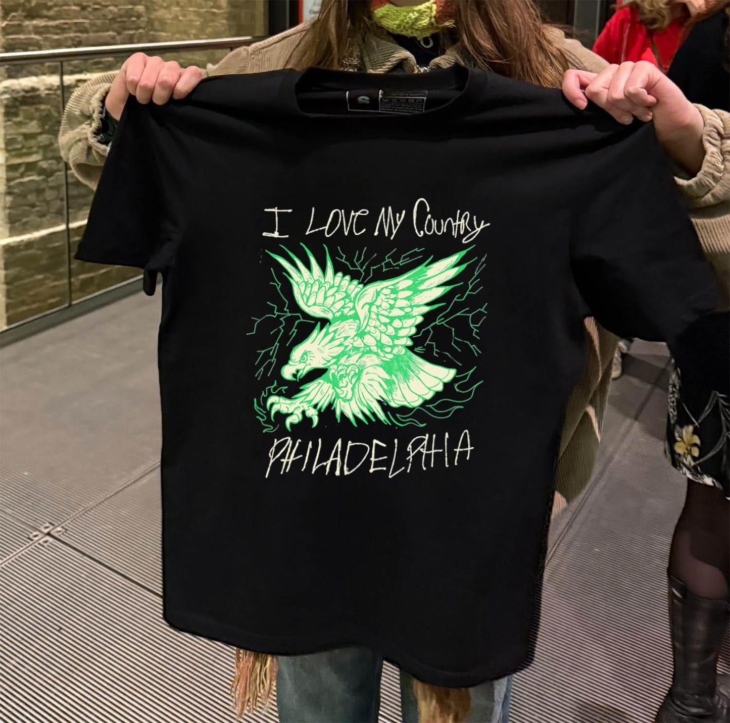 I Love My Country Philadelphia Eagle With Green Lightning shirt