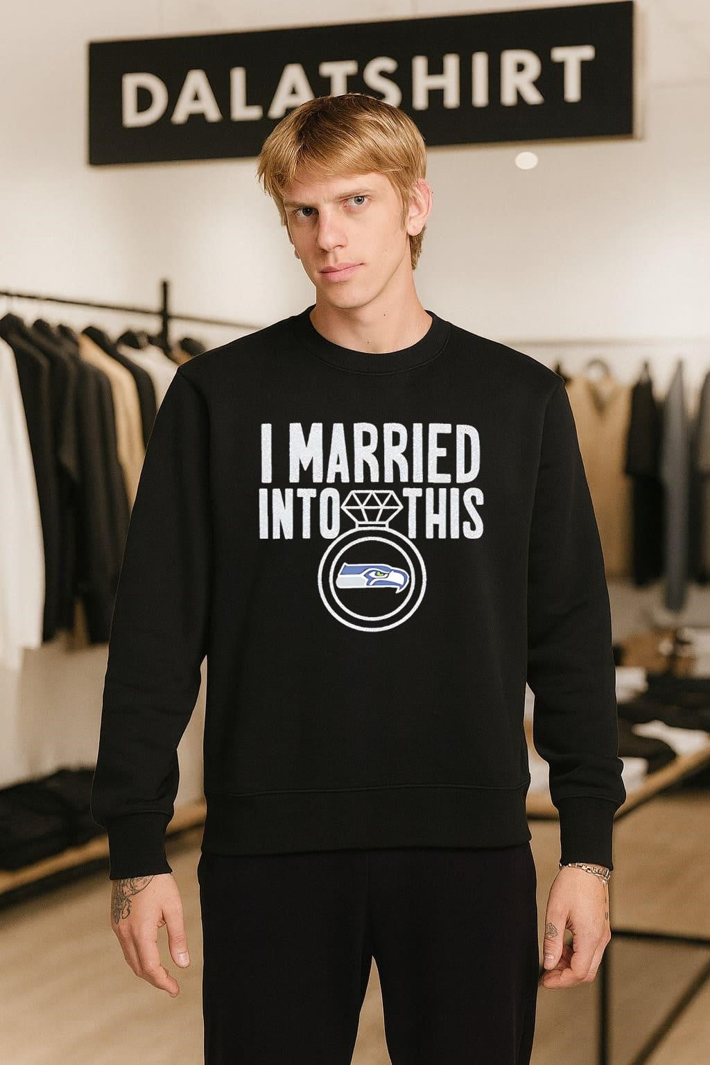 I Married Into This Diamond Ring Seattle Football Fans shirt
