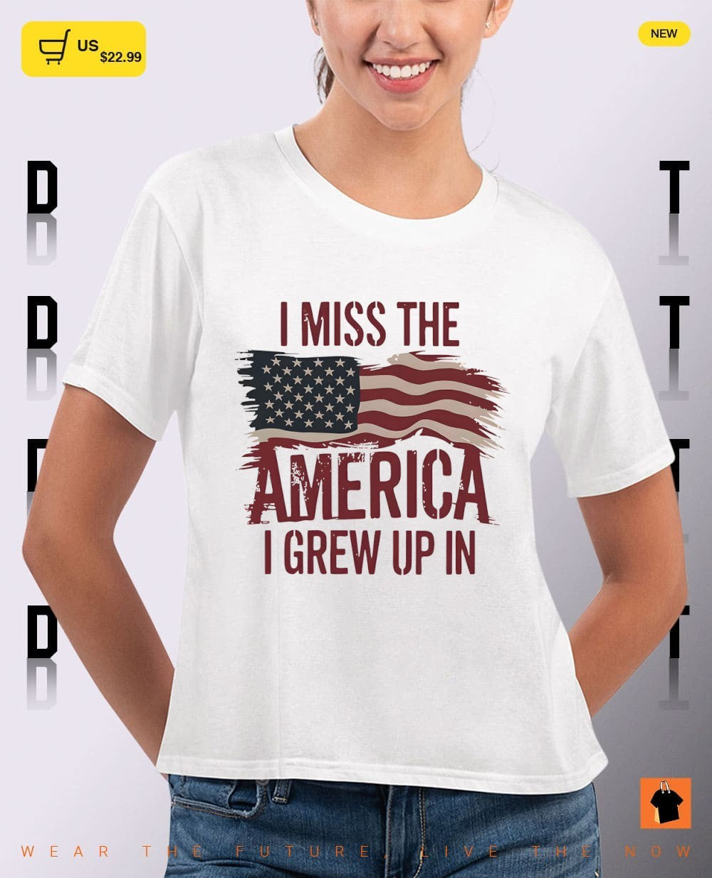 I miss the america I grew up in American flag shirt
