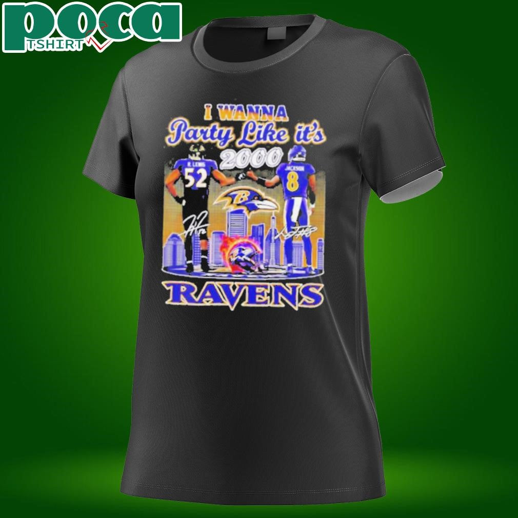I wanna party like it’s 2000 Lewis and Jackson Baltimore Ravens signatures shirt