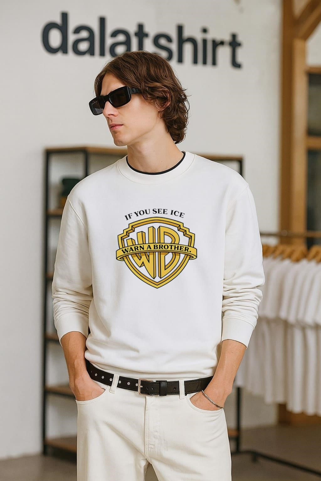 If You See ICE Warn A Brother Warner Bros Parody shirt