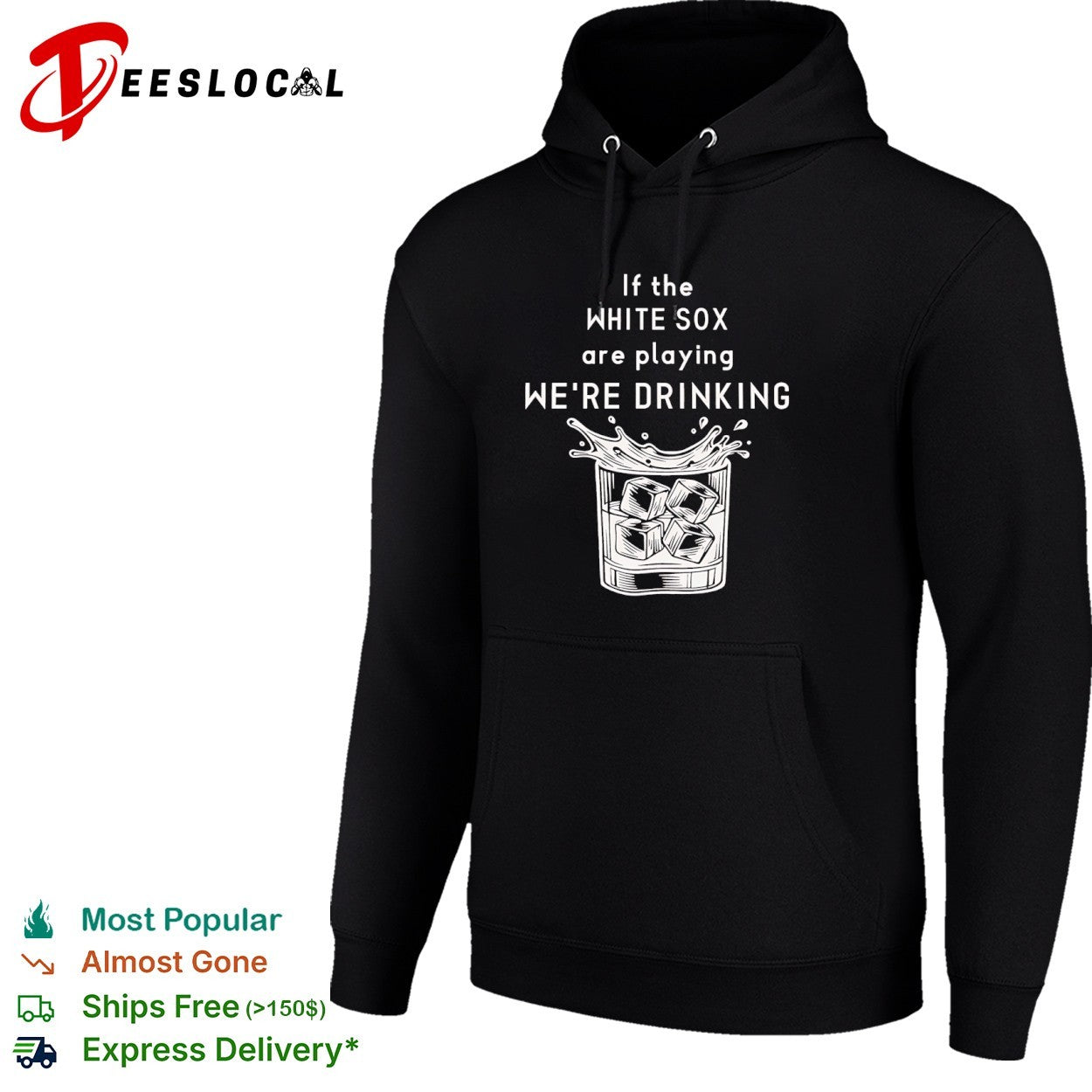 If the White Sox are playing we’re drinking baseball whiskey glass shirt