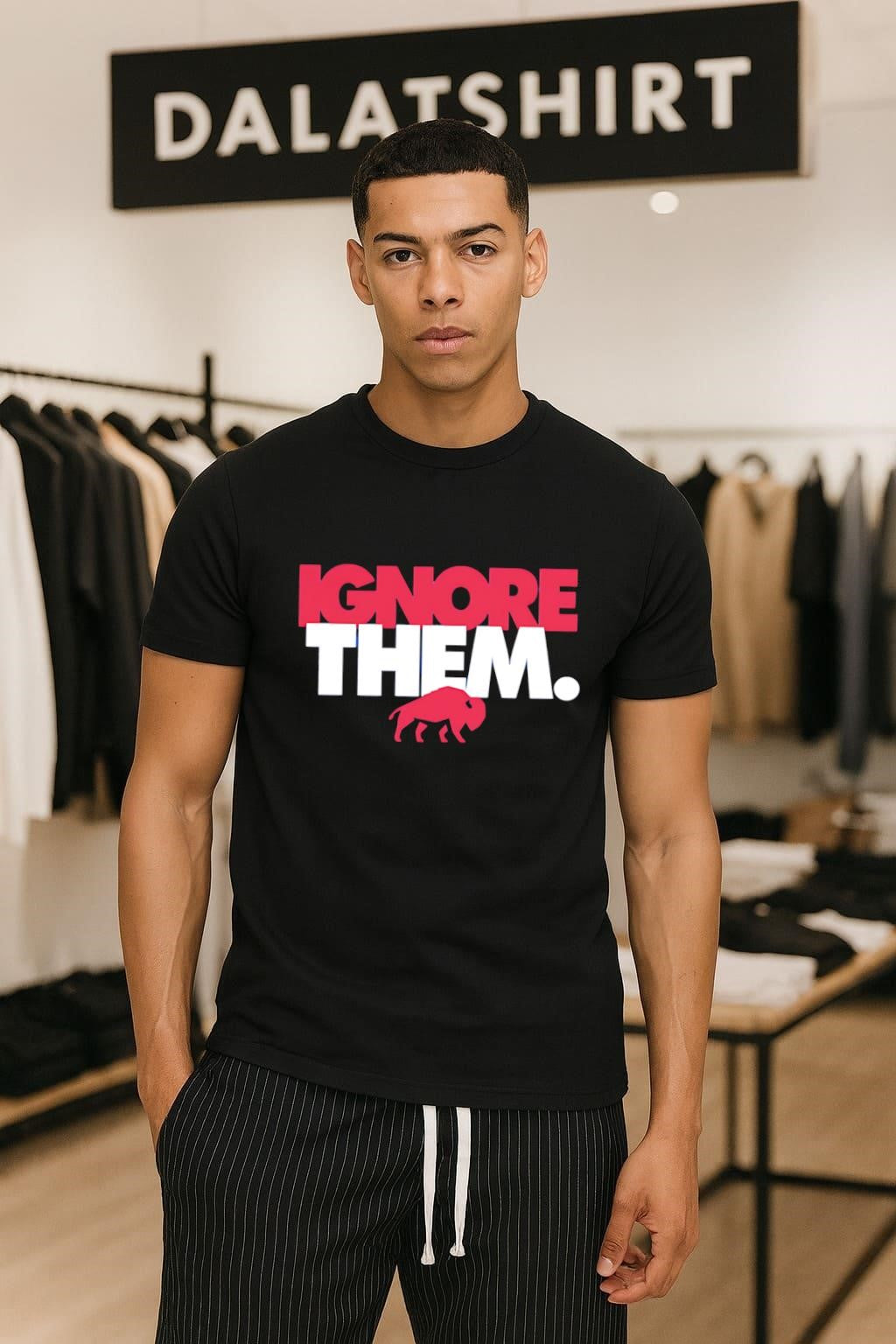 Ignore Them Red Buffalo Mascot Logo Sports shirt