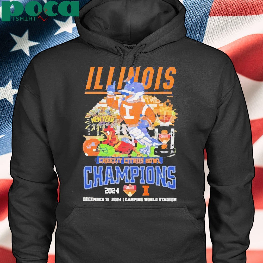 Illinois Fighting Illini Cheez It Citrus Bowl Champions 2024 Mascot Shirt
