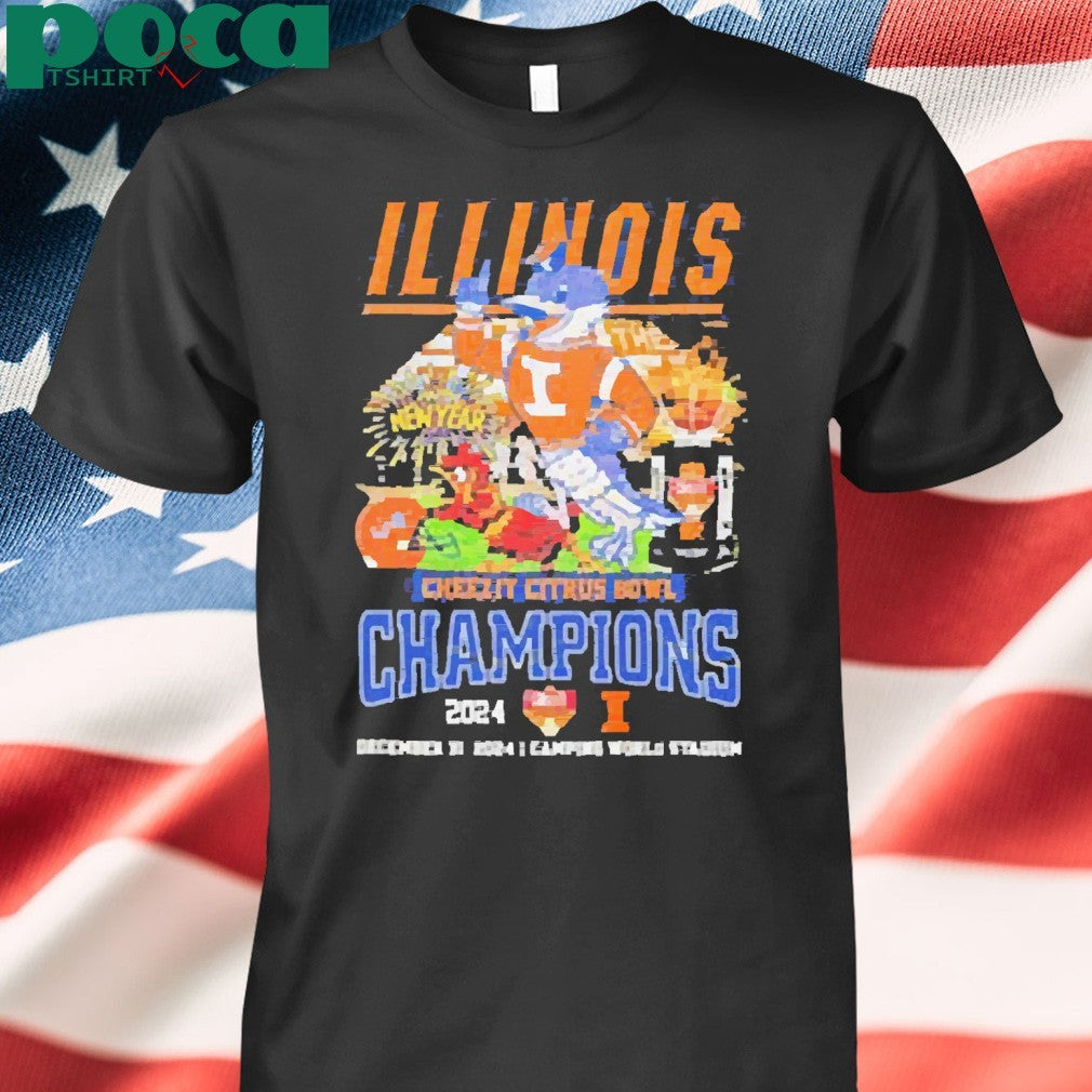 Illinois Fighting Illini Cheez It Citrus Bowl Champions 2024 Mascot Shirt